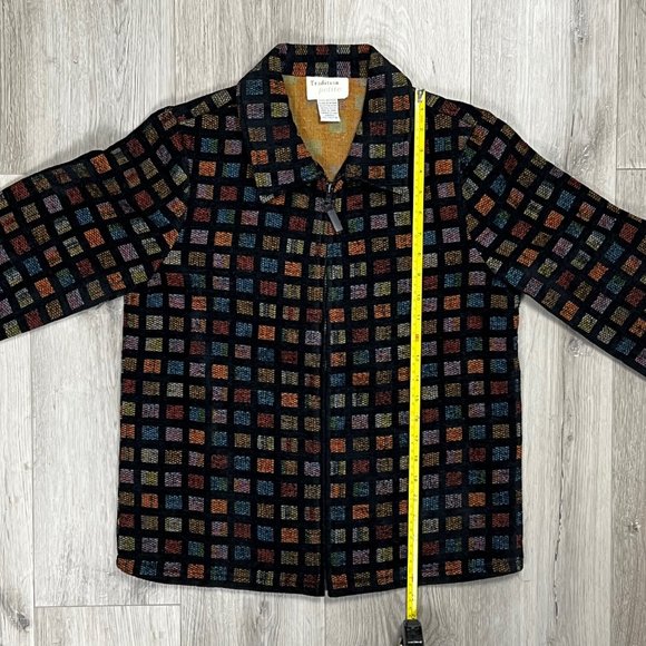 Vintage Tradition Petite Black/Multicolour Size 8P Jacket - Picture 5 of 6